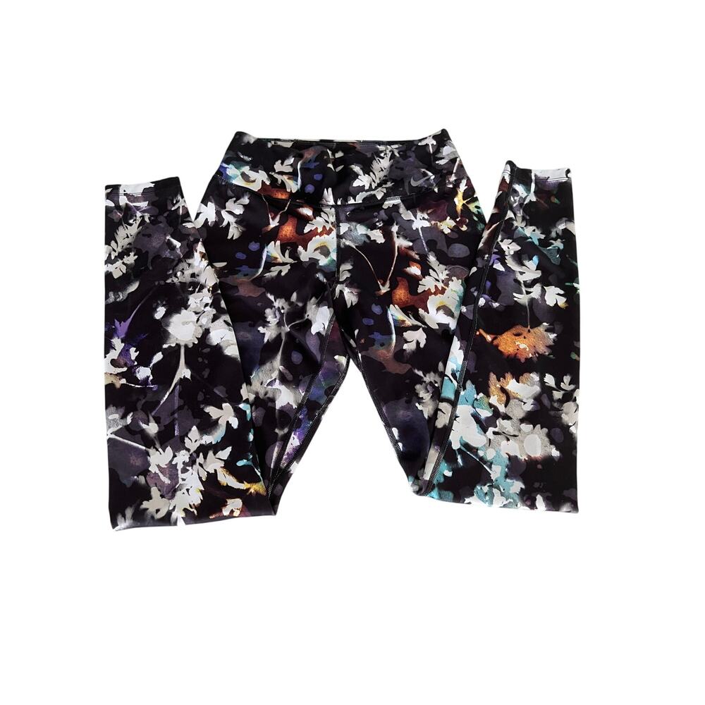 Nike Watercolor Floral Print Leggings Size Small Athletic Sports Workout